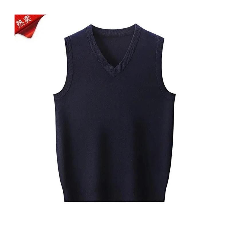 族然双十一专柜正品无袖背心秋冬加厚保暖V领l马甲针织毛衣坎肩男 - 图3