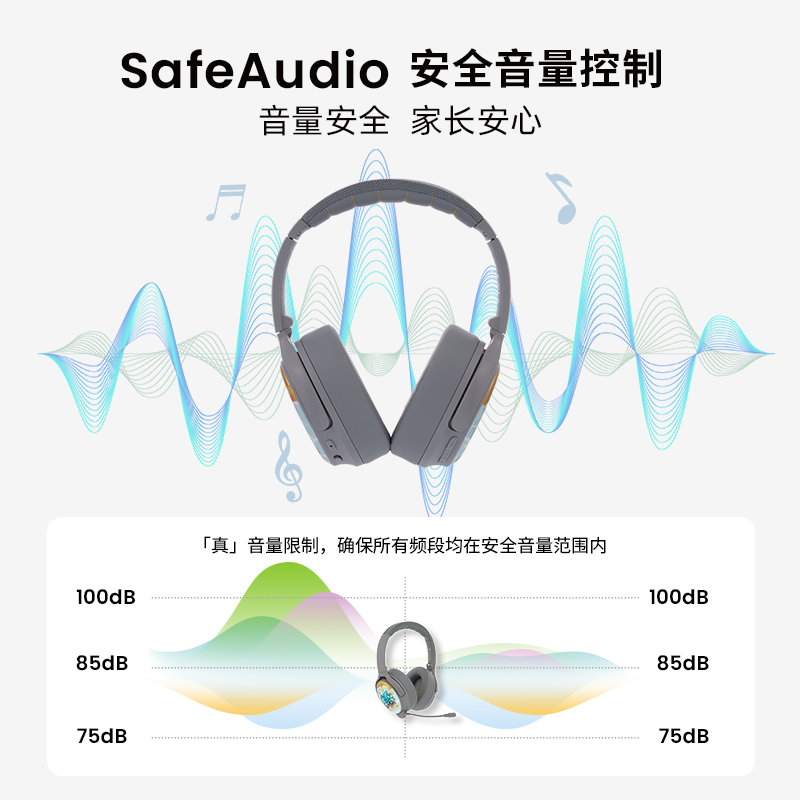 BuddyPhones降噪无线儿童耳机Cosmos+蓝牙头戴式学生护耳飞机专用,淘宝优惠券,粉丝福利购,淘宝优惠卷