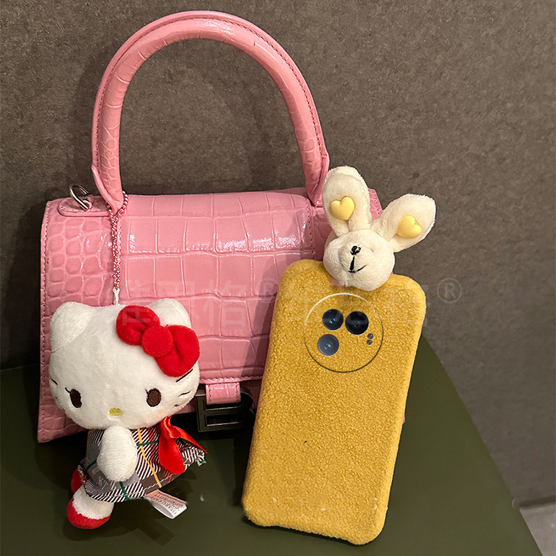 可爱兔子适用vivoxfold3pro手机壳xfold2立体xflip日韩vivo绒布vovo折叠屏毛毛vivi秋冬季+十硬壳毛绒绒黄色p - 图1