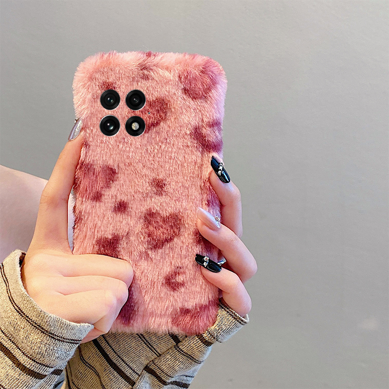 韩系棕色豹纹适用oppo一加12手机壳ace3撞色2pro毛绒绒2v日韩1秋冬季9rt冬天8t硅胶7tpro毛茸茸6t软1+oneplus - 图2