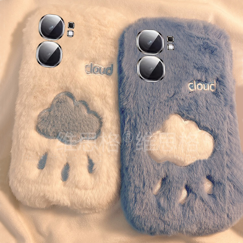 刺绣云朵适用vivoiqooneo9spro手机壳iqoneo8se小众neo7pro竞速版5s活力版6se卡通855毛绒绒爱酷vivo硅胶秋冬 - 图2