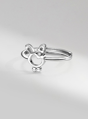 999纯银兔子戒指生日礼物送女友