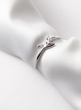 千纸鹤999纯银戒指送女友