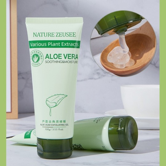 Zeusee Aloe Vera Exfoliating Mud Scrub Gel Facial Cleansing Pores Brightening Skin Color Male and Female Students