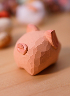 木刻自习室|十二生肖手工木雕摆件龙年新年礼物桌面玄关小众独特