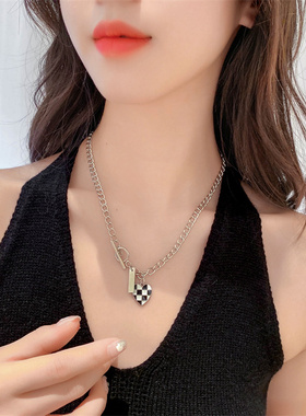 爱心吊坠项链合集钛钢链子不掉色