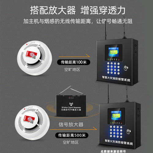 烟雾报警器商用无线烟感报警器消防专用火灾感应智能远程联网系统