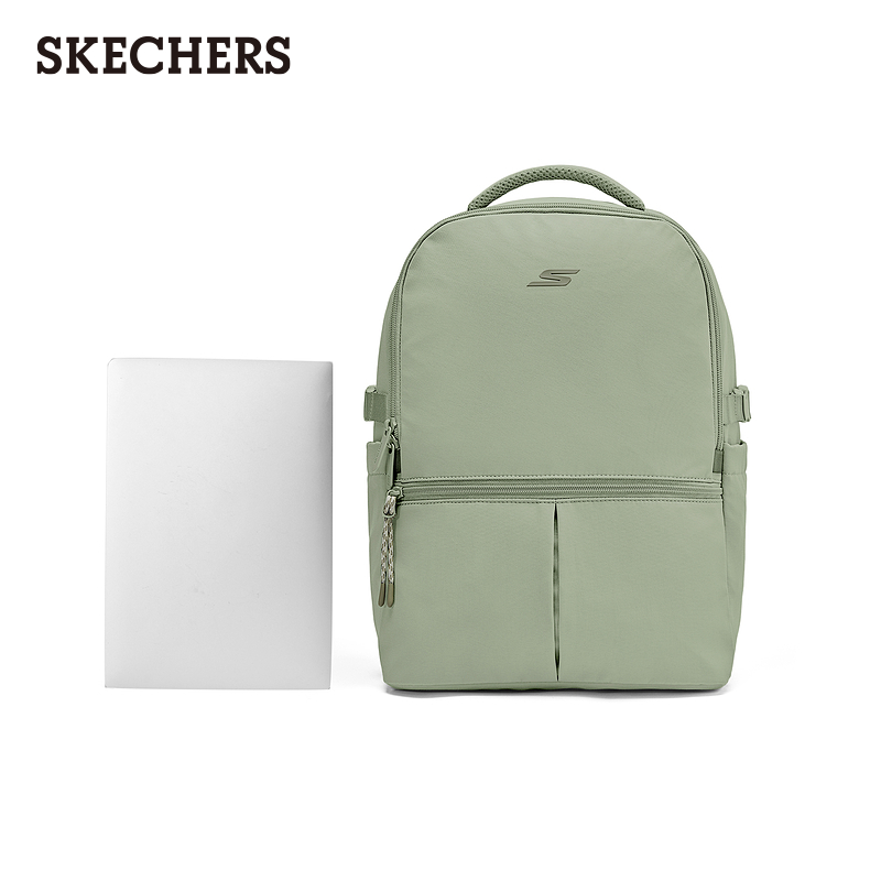 斯凯奇男女同款运动双肩包大容量便捷收纳户外背包时尚简约电脑包 - 图1