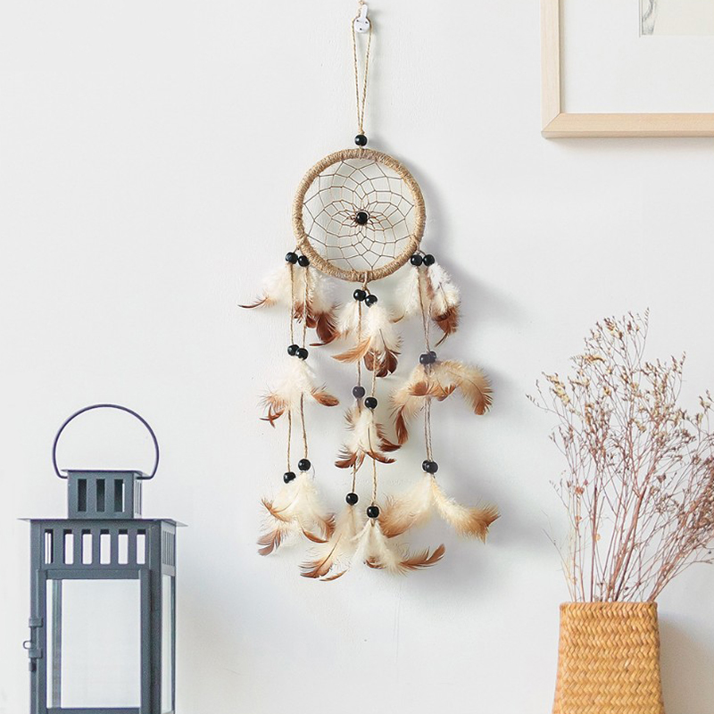 捕梦网挂件羽毛风铃挂饰简约少女心房间布置文艺装饰同学生日礼物 - 图1