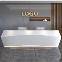 Ring Di Front Desk Reception Desk White Baking Lacquer Company Yingbin Arched Office Desk Brief Modern Beauty Salon Cashier