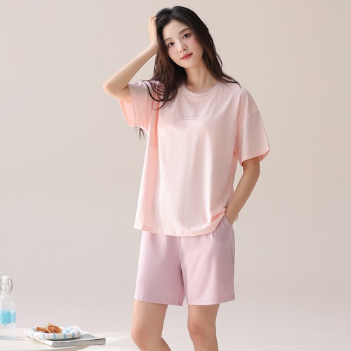 草本初色家居服女莱赛尔凉感2026年夏季新款柔软透气带胸垫睡衣 - 图1