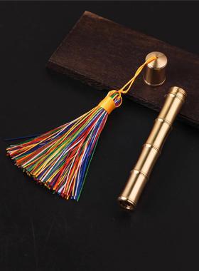 黄铜竹节火折子一吹即燃点