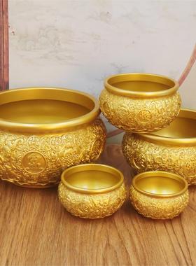 黄铜八福聚宝盆摆件钱客厅