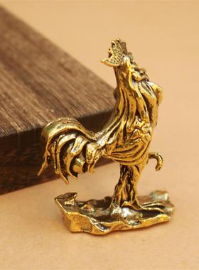 黄铜十二生肖大公鸡摆件元