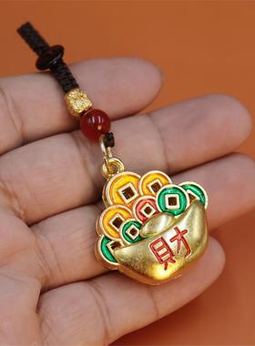 珐琅滴釉百财元宝国风五帝