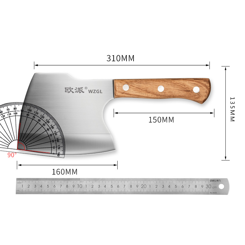 欧派砍骨刀厨房专用斩大骨头刀家用剁骨刀商用重型斧头加厚杀猪刀-图2