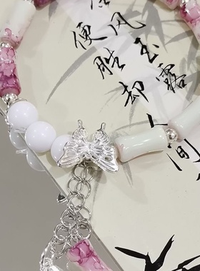 爆款手链kt猫hellokitty同款手链情侣diy手工串珠送闺蜜女友