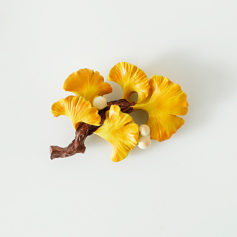 西安博物院长安花卉树脂冰箱贴牡丹石榴银杏玉兰文创磁贴创意周边