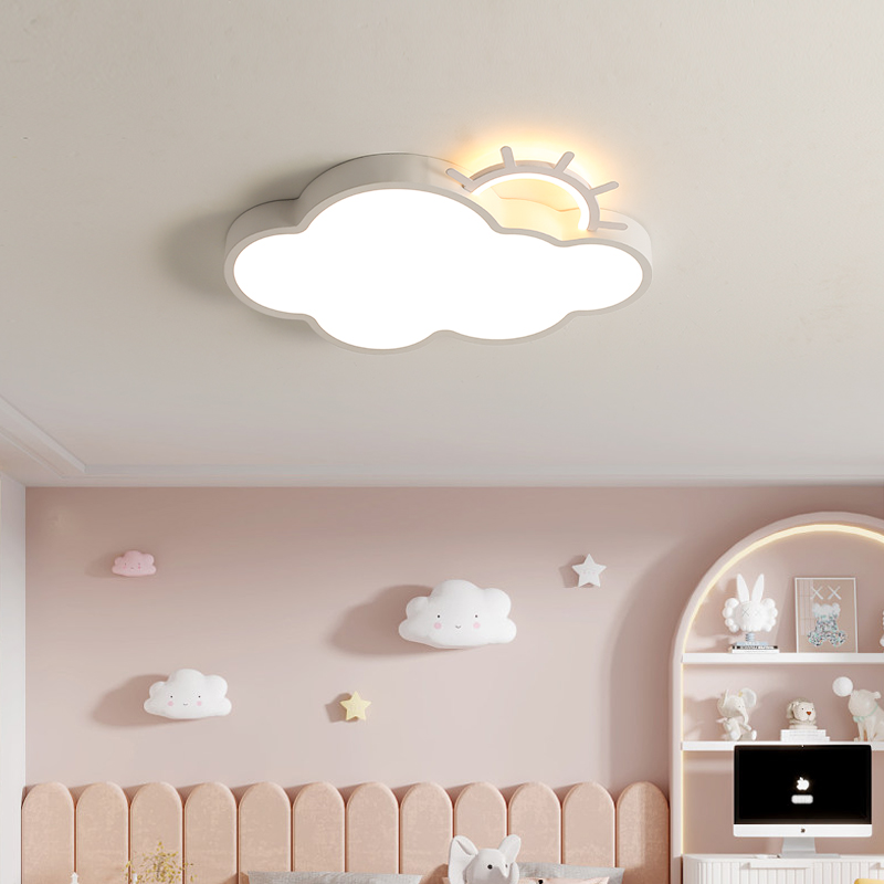 北欧创意儿童房卧室灯LED超亮护眼吸顶灯网红云朵男孩女孩房间灯