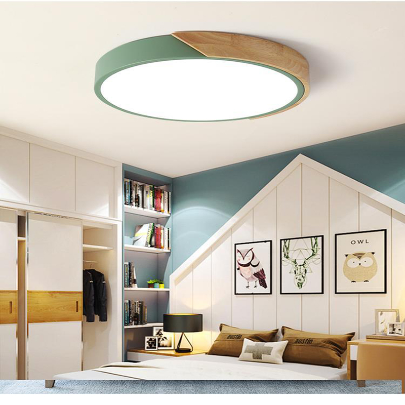 北欧现代卧室吸顶灯超亮护眼语音智能灯马卡龙儿童房书房照明灯具