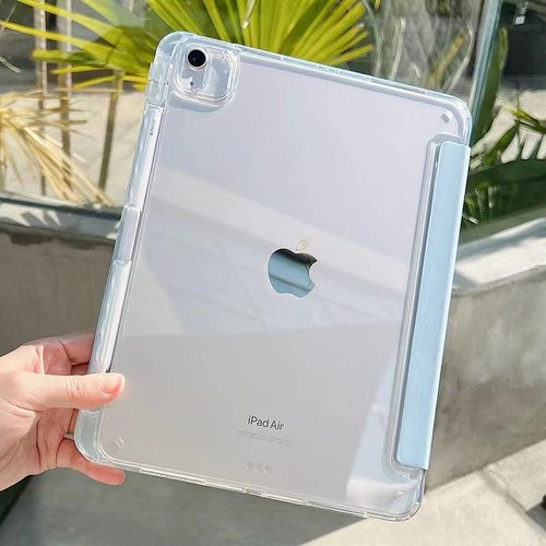 适用2025新款ipad11保护壳第10代9带笔槽y型+三折苹果平板iPadair7保护套5亚克力防弯2024ipadpro全包边air13 - 图1