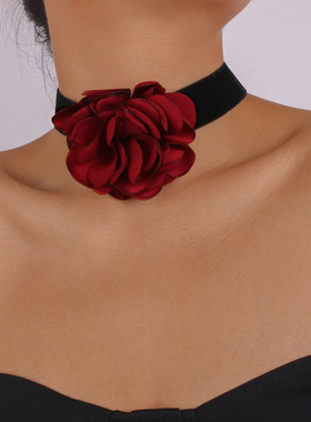 欧美风跨境夸张花朵choker颈链小