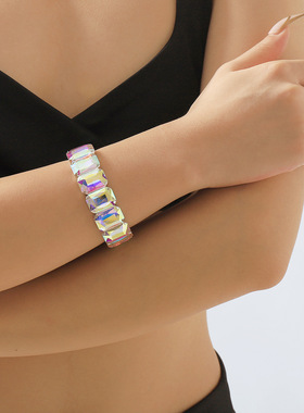 跨境热采轻奢手环 简约个性水钻时尚手饰小众名媛风手镯配饰配饰