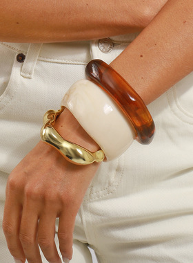 秋冬复古跨境亚克力晕染不规则几