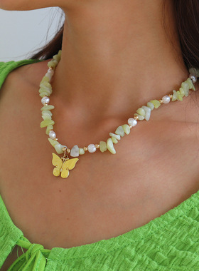 欧美网红颈链女小香风复古撞色锁