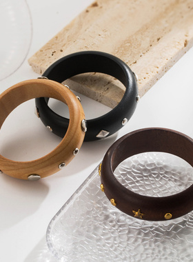 跨境秋冬新款复古时尚五角星铆钉