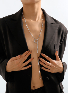 跨境时尚几何单层圆圈爪链项饰性