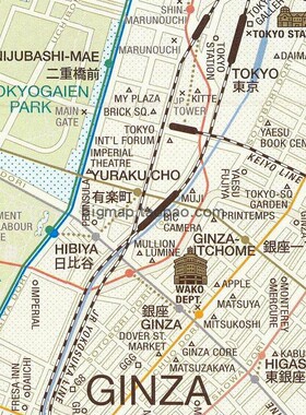 东京地铁线路地图Tokyo railway map 日本旅游贴图书房装饰画芯