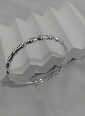 小时候被牛追过!戴不上推拉一下就行了 竹节手镯手环