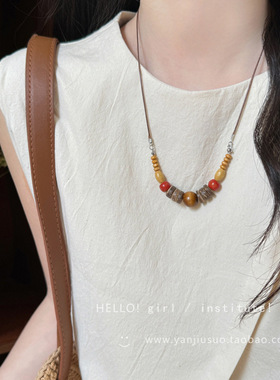 新中式复古民族风长款毛衣链女