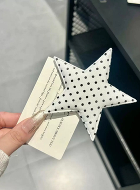 可爱辣妹黑白波点五角星发饰