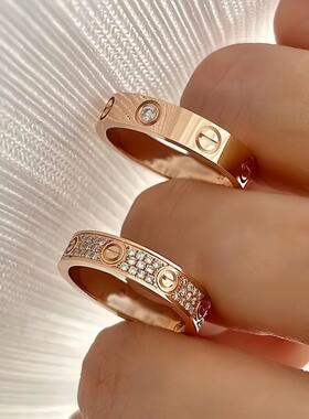 钛钢六钻戒指时尚个性潮