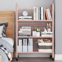 Iron Art Shelf Children Bookshelves Baby Book Containing Rack Easy Bookshelves Removable Floor Trolley Small Bookcase