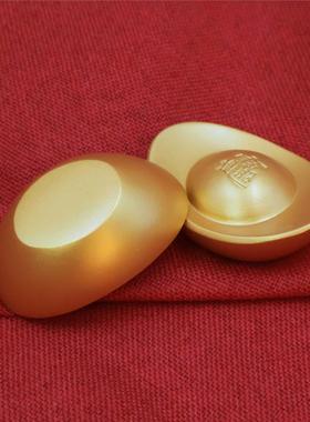 黄铜实心沙金鎏镀元宝摆件