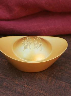 黄铜实心沙金元宝摆件道具