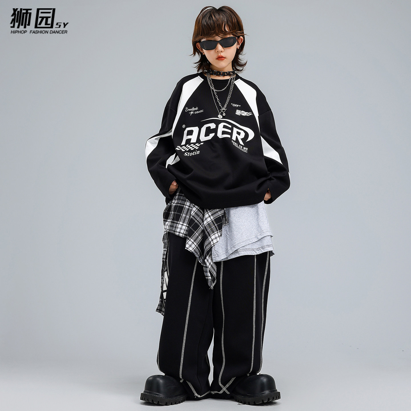 儿童街舞潮服男童嘻哈机车风长袖卫衣酷帅少儿hiphop街舞演出服秋,淘宝优惠券,粉丝福利购,淘宝优惠卷