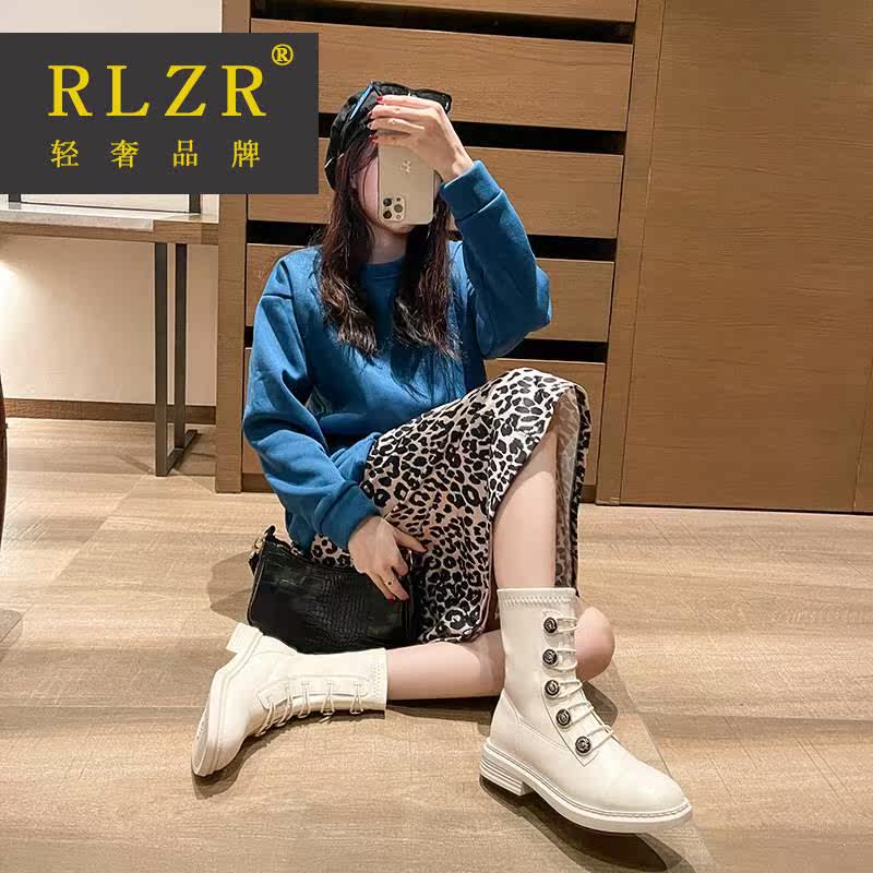 大码41一43韩版小香风设计马丁靴 RLZR马丁靴