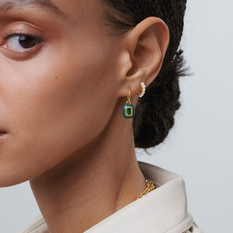 秋冬新品彩色小方糖闪钻可拆卸耳环 wyk耳环