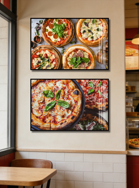 披萨店装饰画西餐厅炸鸡店挂画面包店烘焙店小吃店pizza美食壁画