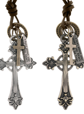 复古长款十字架项链男女毛衣链