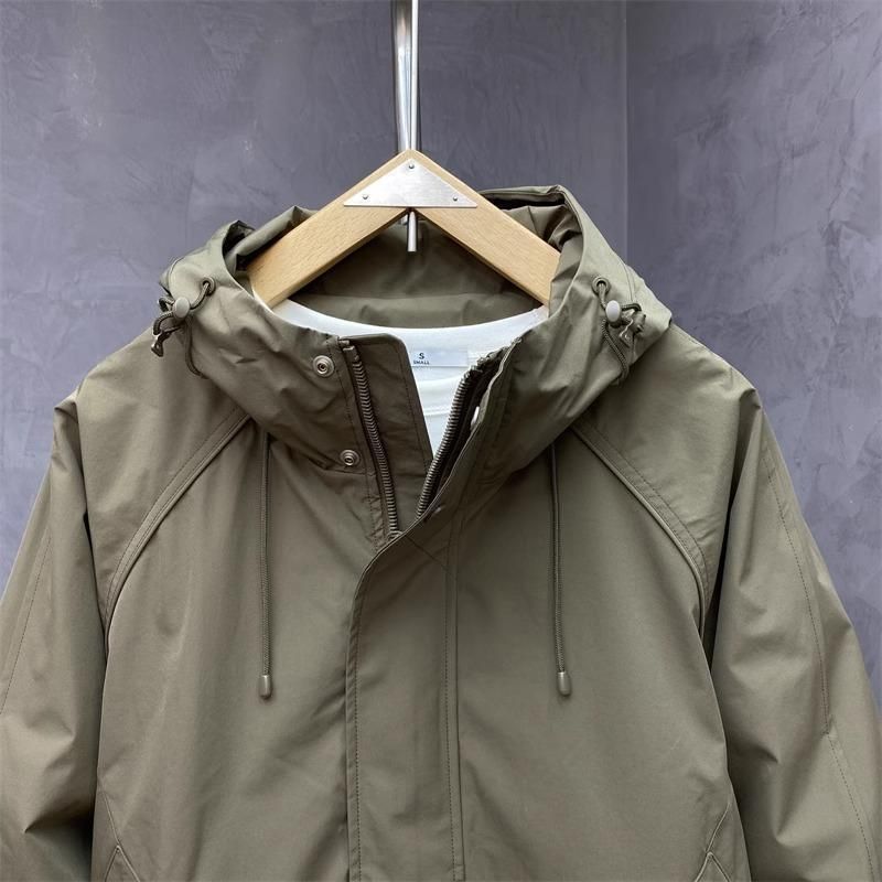 2025年秋冬季连帽外套男士休闲纯色百搭简约工装夹克潮牌宽松户外 - 图2
