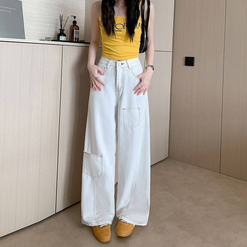 美式复古cleanfit解构弯刀牛仔裤女baggy高级感宽松休闲阔腿裤子,淘宝优惠券,粉丝福利购,淘宝优惠卷