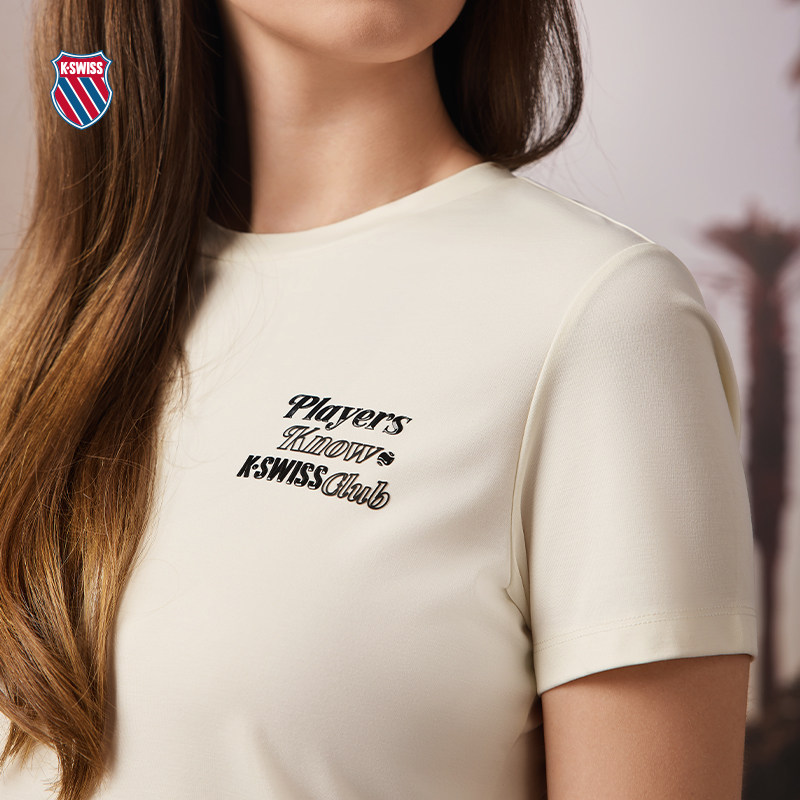 KSWISS盖世威T恤女夏季潮流透气百搭休闲经典舒适圆领短袖199955,淘宝优惠券,粉丝福利购,淘宝优惠卷