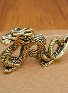 黄铜祥云龙生肖摆件飞年茶