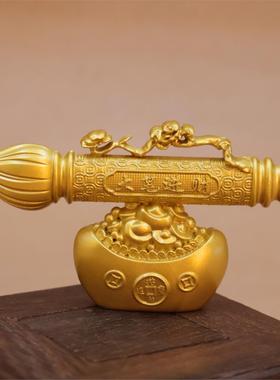 沙金大笔进财文昌元宝摆件