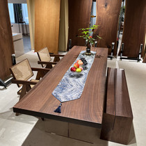 North American Black Walnuts Solid Wood Large Plate Log Tea Table Desk Island Desk Island Table Ukin South American Hupeach Wood Large Plate Tea Table